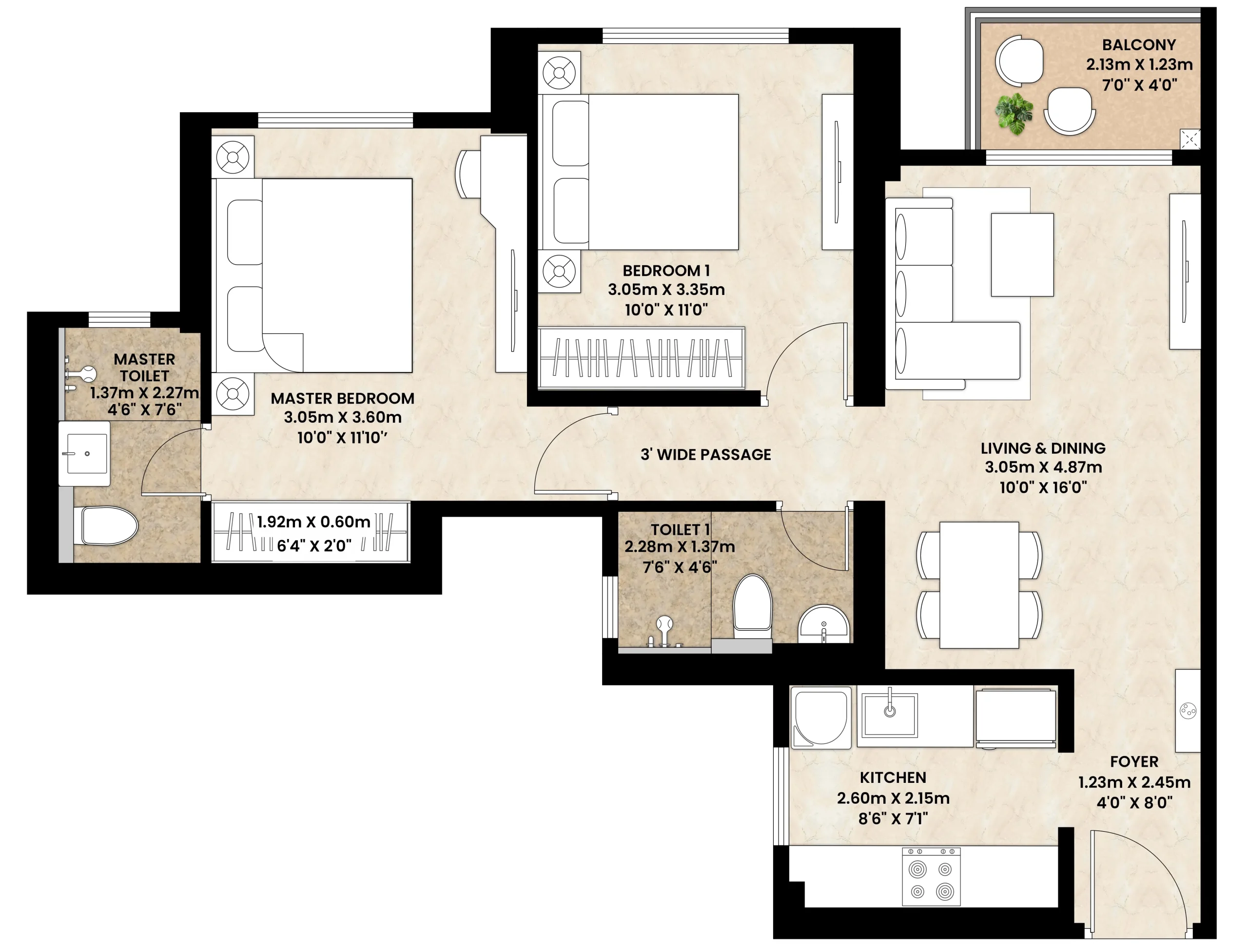 2 BHK Plan